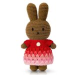 MELANIE gehäkeltes Kuscheltier - im roten Regenbogenkleid