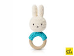 MIFFY Gehäkelter Greifling / Rassel, pastel aqua