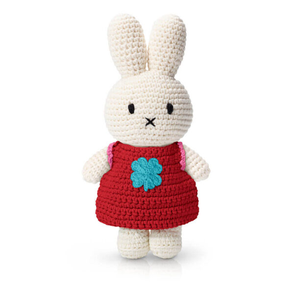 MIFFY Kuschelhase - im roten Klee Kleid