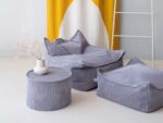 Sitzpuff Cord Blueberry Blue – Bild 3