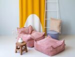 Kindersessel & Sitzsack, Kord Pink mousse, Altrosa – Bild 3