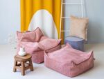 XL Sitzkissen SQUARE, cord pink mousse – Bild 2