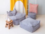 XL Sitzkissen SQUARE, cord blueberry blue – Bild 2