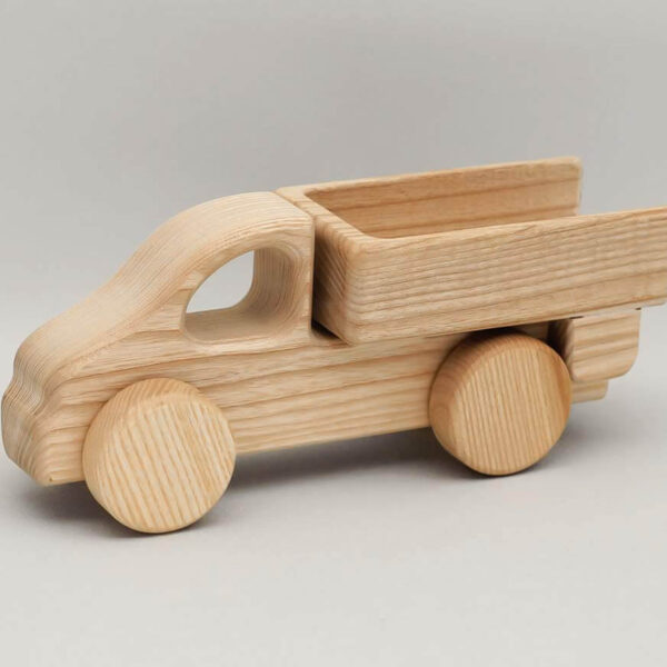 Holz-Kipper von Lotes Toys mit kippbarer Ladefläche – Baufahrzeug aus Eschenholz für Kinder