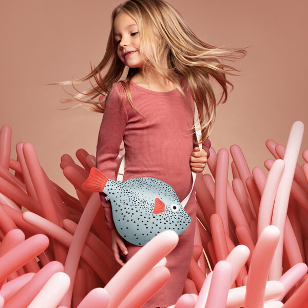 Small Aqua Pufferfish Tasche