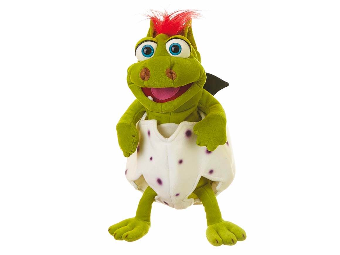 Klein-Gregor-Drachenbaby-Living-Puppets-Handpuppe.jpg Klein Gregor Drachenbaby im Ei – Bild 1