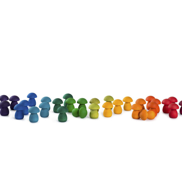 Mandala Rainbow Mushrooms, 36 Teile, Holzspielzeug