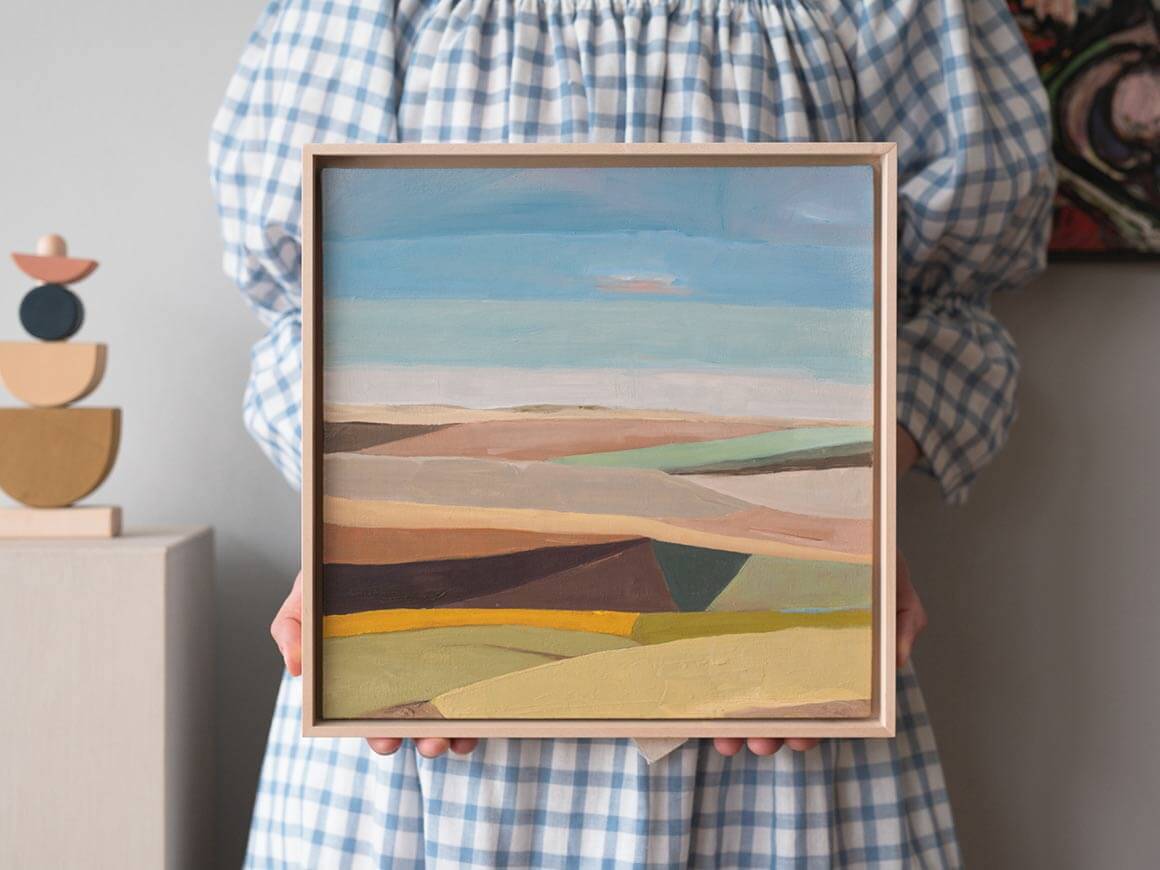 Blick-ueber-Landschaft-I-Oelbild.jpg "Blick über Landschaft I" Öl auf Leinwand, Unikat – Bild 1