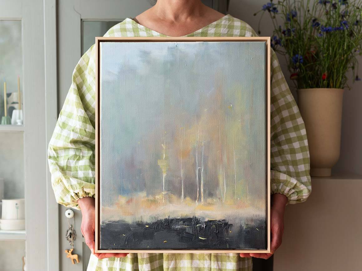 Fruehlingswald-Oelgemaelde-Arne-Zwenger-kaufen.jpg "Frühlingswald II" Öl auf Leinwand, Unikat – Bild 1