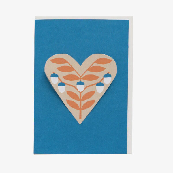 HEART card acorns - blue