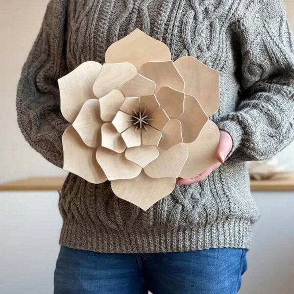 Lovi Decor Flower 34 cm, natural wood