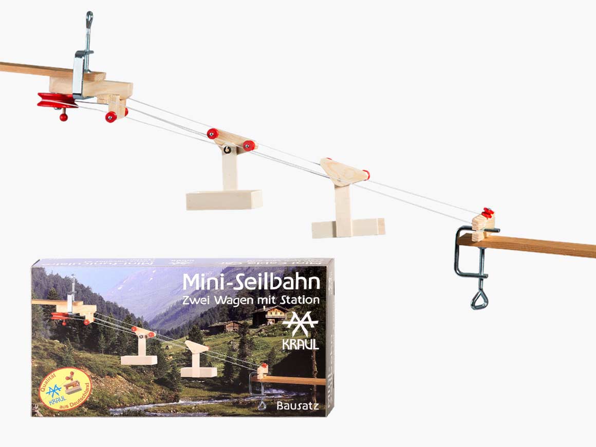Mini-Seilbahn-mit-2-Wagen-und-Sation-KRAUL-kaufen.jpg Mini Seilbahn mit 2 Wagen und Sation – Bild 1