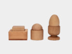 Montessori-Set Ei, Kugel, Würfel, Becher und Eierbecher