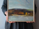 "Waldsee II" Original Ölgemälde im Schattenfugenrahmen, Unikat – Bild 2