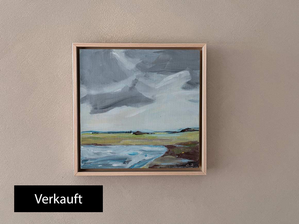 SeeWolke-1-Oelbild.jpg "See & Wolke 1" Acryl auf Leinwand, Unikat – Bild 1