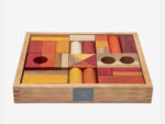 Bauklötze Warme Töne, 30 Stück in Holzbox, WOODEN STORY