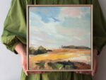 „Sommerwind I“ – Original Ölgemälde im Schattenfugenrahmen, Unikat – Bild 8