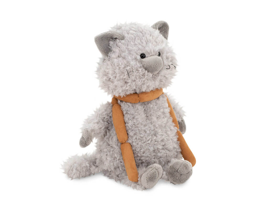 Buddy-Kusheltier-Katze-Orange-Toys.jpg Buddy, Katze mit Würstchenkette (32 cm) – Bild 1