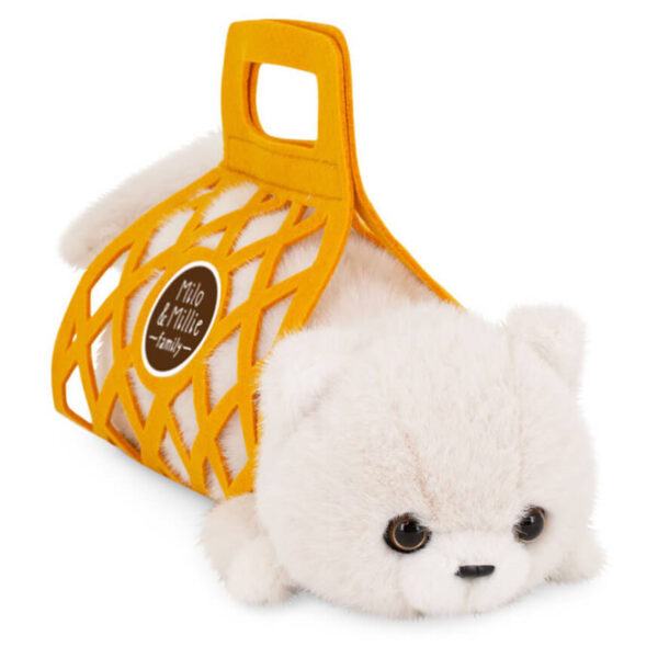 MILO, Katze mit Tragetasche (35 cm), weiß