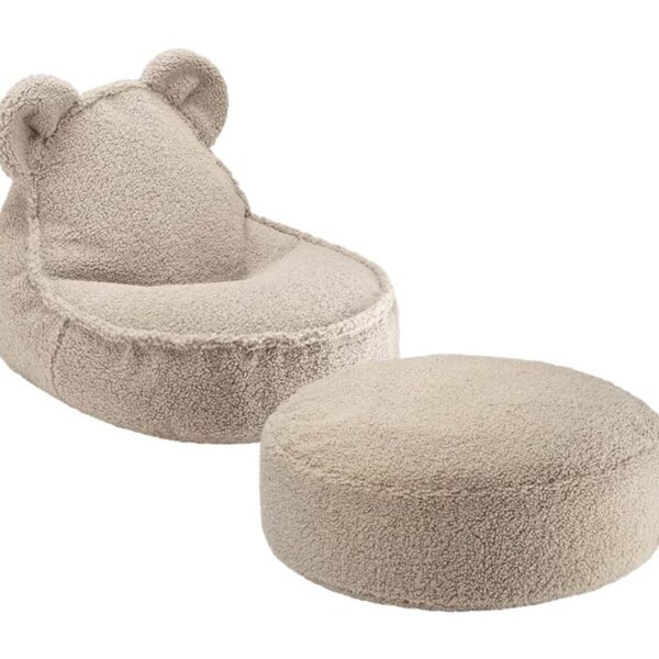 Teddy Sitzsack und Ottoman Set Biscuit beige