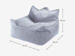 Set Kindersessel Sitzsack & Ottoman – Blaubeerblau – Bild 5