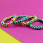 Haargummi-Set mint/gelb mit 4 Haargummis