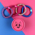 Haargummi-Set pink/blau mit 4 Haargummis