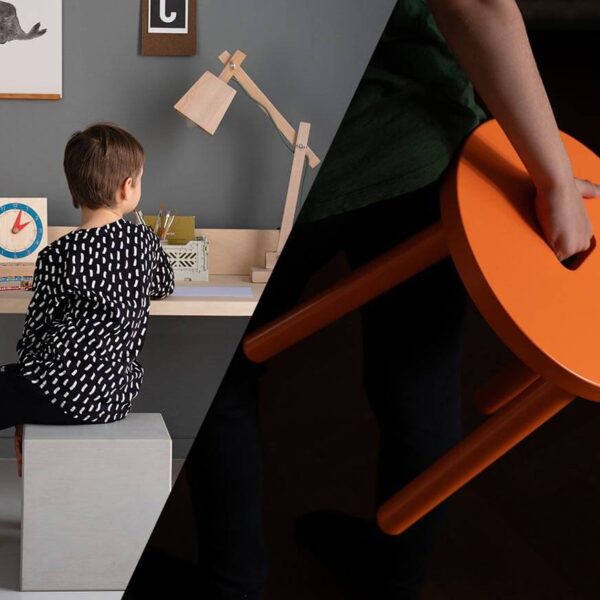 SET: Kinderschreibtisch YORI + KIHO Hocker