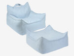 Outdoor Sitzsack & Ottoman-Set Farbe Azure