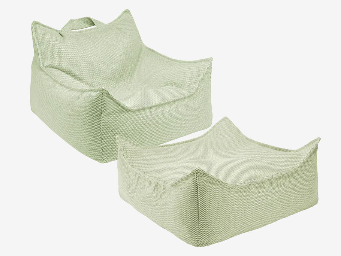 Outdoor-Sitzsack-Ottoman-Set-Herba.jpg Outdoor Sitzsack & Ottoman-Set Farbe Herba – Bild 1