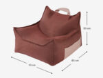 Outdoor Sitzsack & Ottoman-Set Farbe Granatapfel – Bild 2