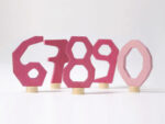 Rosa Zahlensteckerset 6-9 und 0
