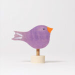 Steckfigur sitzender Vogel