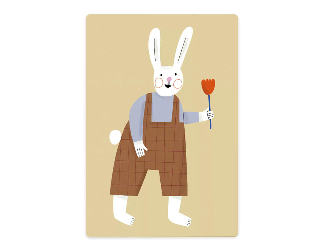 NUUKK-Fruehstuecksbrettchen-Hase-mit-Tulpe.jpg Frühstücksbrettchen Hase mit Tulpe – Bild 1