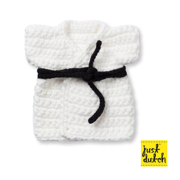 Judo-Anzug mit scharzem Gürtel