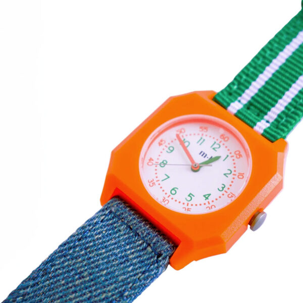 Circus Denim & Green Watch von Mini Kyomo – Kinder- und Damenuhr