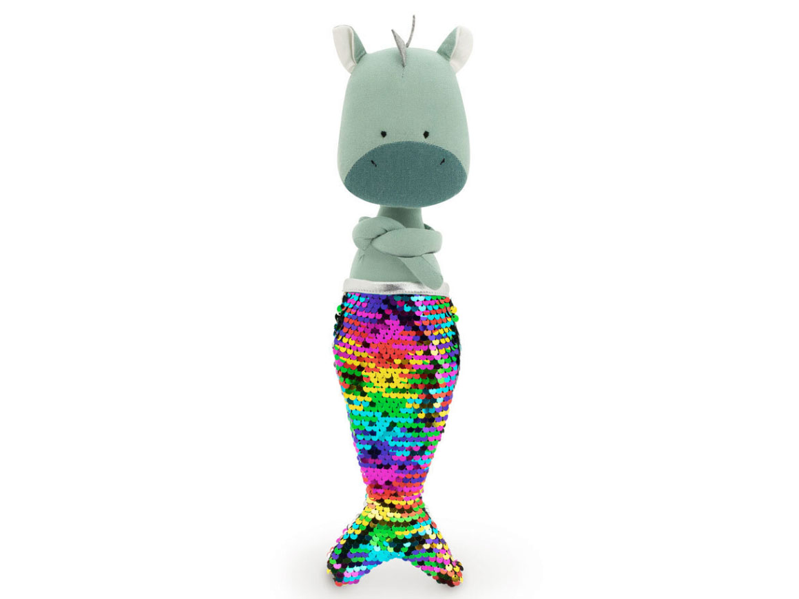 Andy der Drache als Meerjungfrau-Kuscheltier von Orange Toys, ca. 29 cm groß, weiches Stofftier für Kinder im fantasievollen Meerjungfrauen-Outfit.