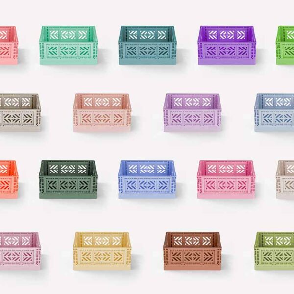 AY-KASA Klappbox MICRO in verschiedenen Farben – kompakte Faltboxen zur Aufbewahrung.