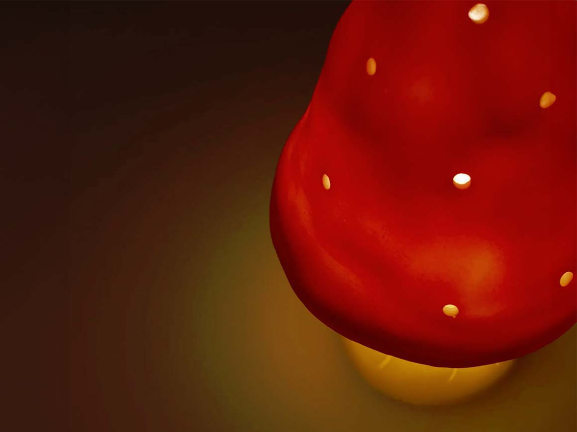 egmont-toys-pilzlampe-rot-360208RED-leuchten Pilzlampe Rot – Nachtlicht, 28 cm – Bild 4
