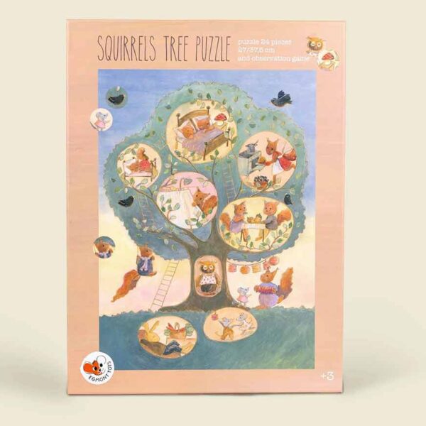 Puzzle Eichhörnchenbaum mit 24 Teilen – liebevolles Eichhörnchenmotiv für Kinder