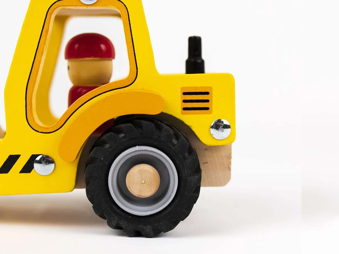 egmont-toys-strassenwalze-gelb-roter-fahrer Straßenwalze aus Holz – Bild 3